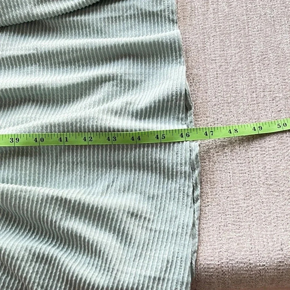 Caution To The Wind Dress Womens M Mint Green Ruffle Sleeves Ribbed Tiered Maxi - Picture 6 of 8